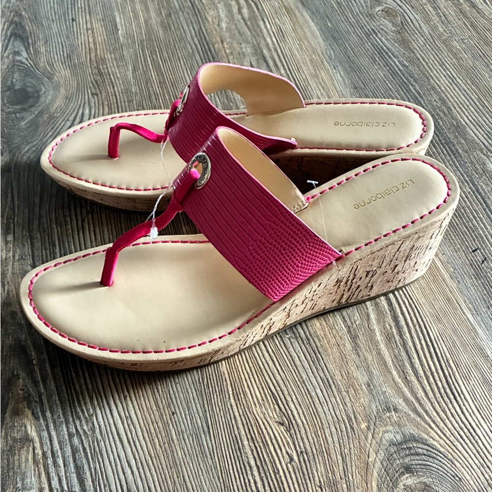 Liz Claiborne Lively Pink Wedge Sandals - Size 10 - NWOB! - Picture 6 of 12